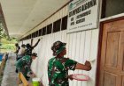 Sentuhan Peduli Pendidikan, Satgas TMMD ke-126 Kodim 1702/Jayawijaya Lakukan Pengecatan di SD Inpres Algonik