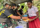 Satgas Masariku Tebar Gizi dan Senyum di SD Rimba Papua