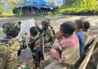 Satgas Yonif 732/Banau: Papua Melek Terangi Perbatasan Wangbe