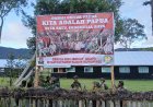Satgas Yonif 408/Sbh Gelorakan Damai Papua Lewat Banner di Gereja GIDI