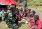 Satgas Yonif 142/Ksatria Jaya Hadirkan Gizi untuk Anak Papua